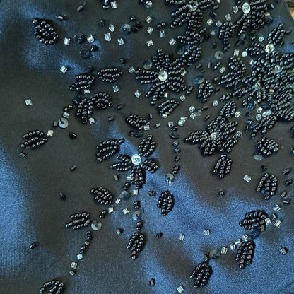 Black strapless fishtail evening dress UK S