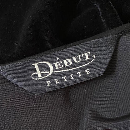 Black velvet petite evening dress UK 14
