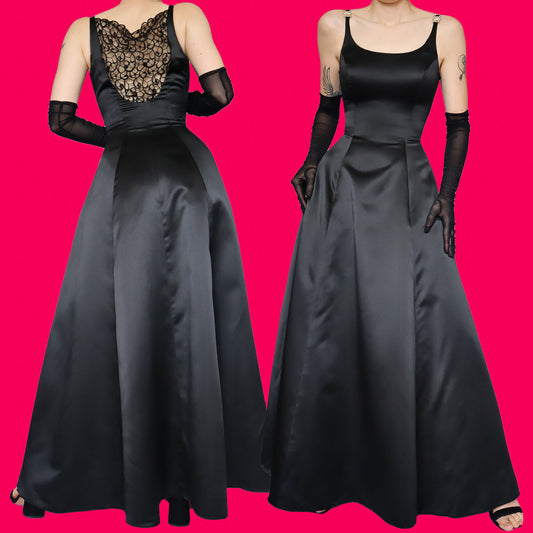 Black John Charles a line evening dress UK 10