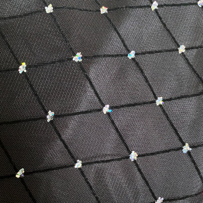 Black glitter strapless a-line evening dress UK 10-12