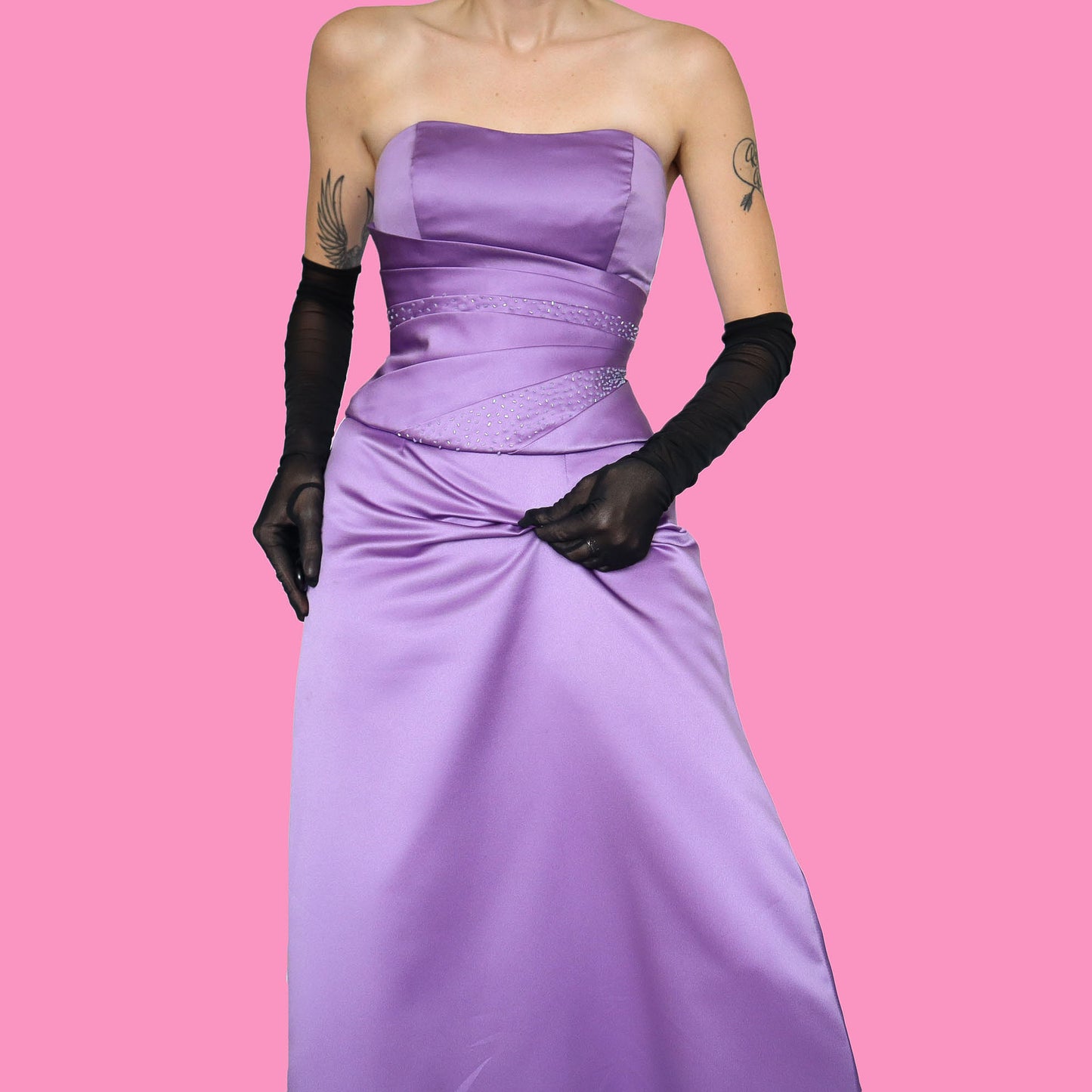 Lilac 2 piece corset & skirt set UK 8