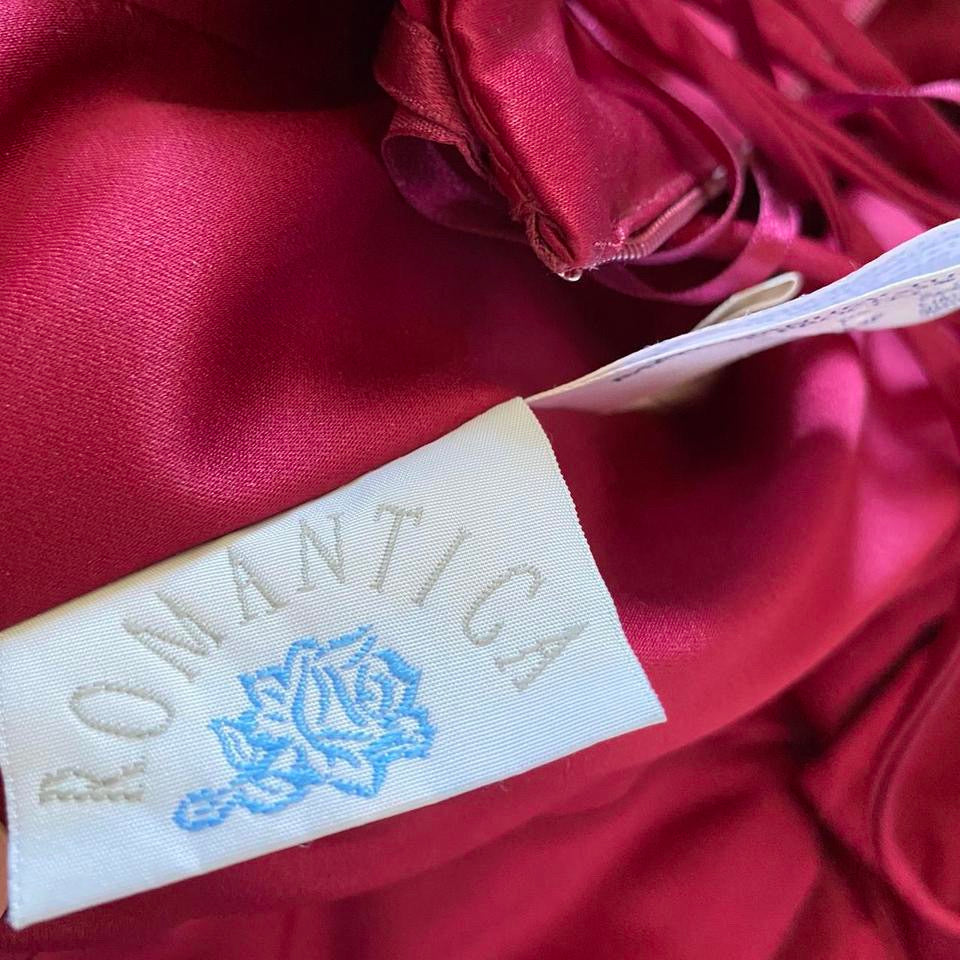 Dark pink strapless corset evening dress UK 10