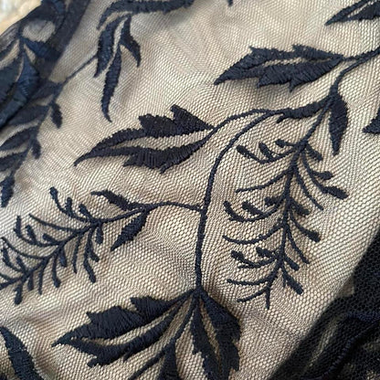 Black & tan lace fishtail evening dress UK 10