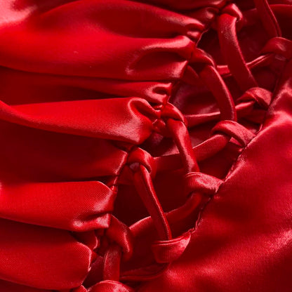 Silky red YVE evening dress UK S