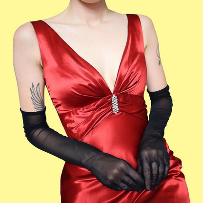 Silky red evening dress UK 8