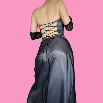 Silver 2 piece skirt & top set UK 12