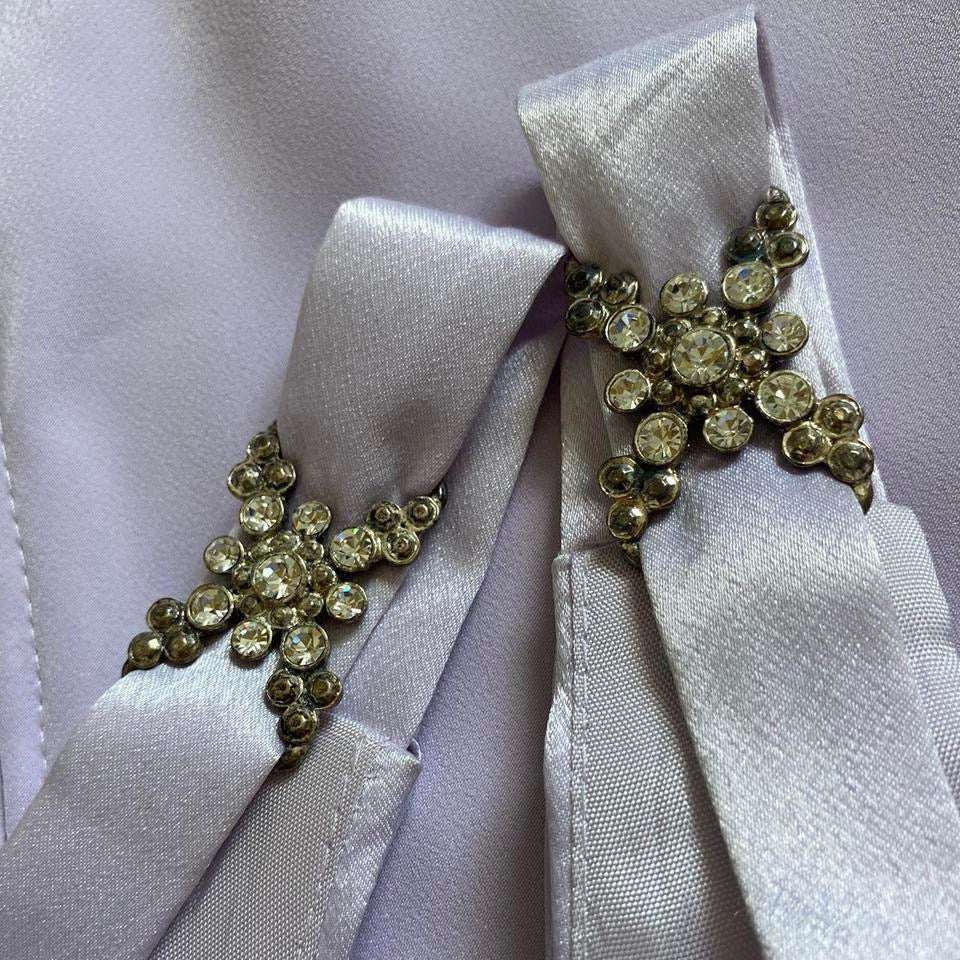 Lilac midi dress with shawl UK 10