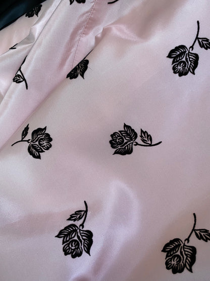 Baby pink Dave & Johnny floral strapless evening dress UK 12