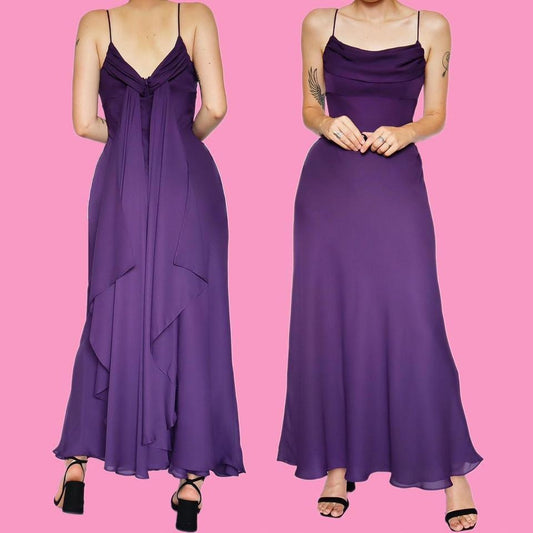 Purple chiffon evening dress UK 14 & UK 18 available