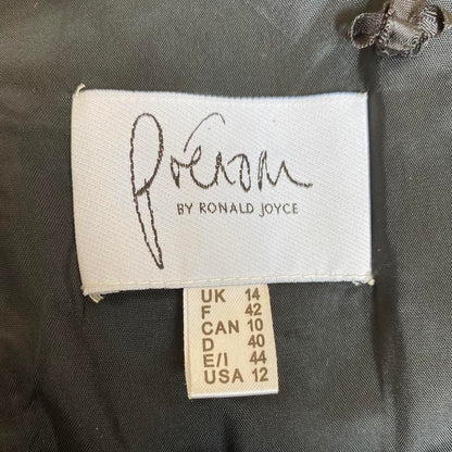 Black satin a-line evening dress UK 14