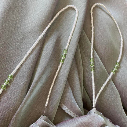 Subtle green evening dress with trail UK 10