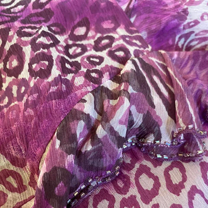 100% silk leopard print midi dress UK 14