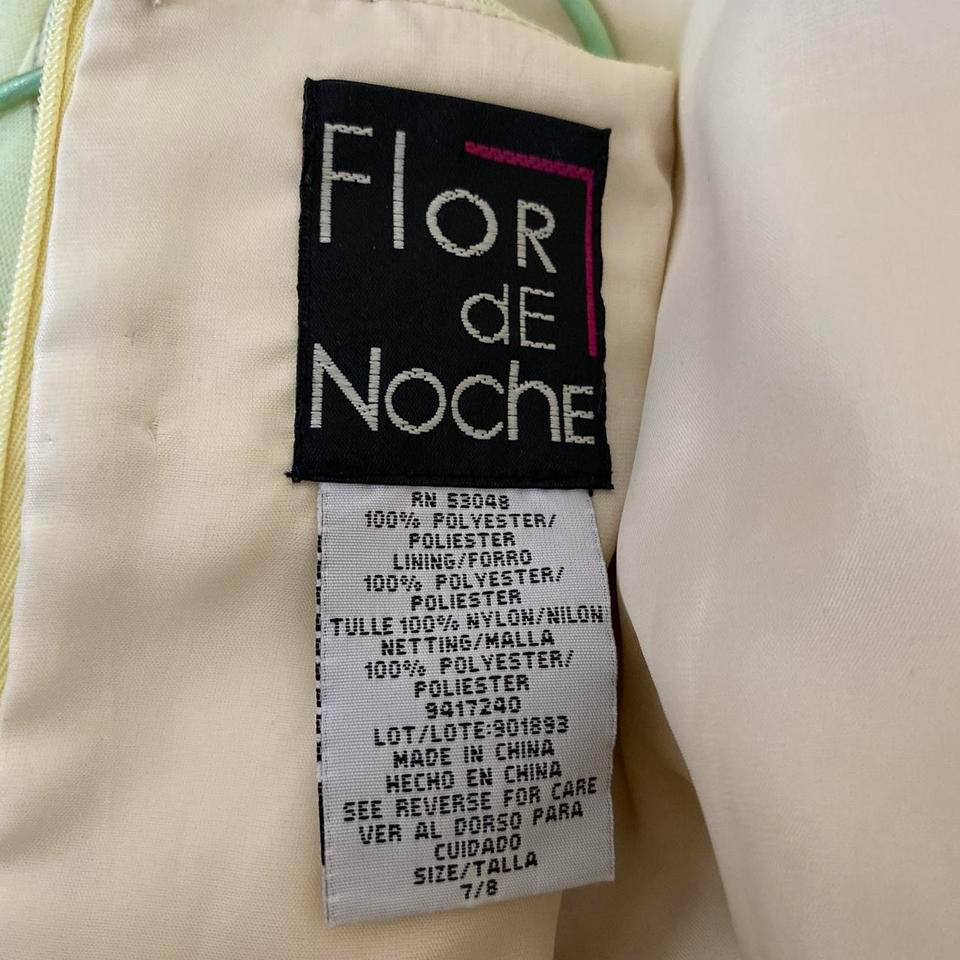 Yellow & green fit and flare midi dress UK 10