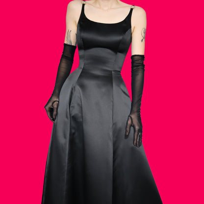 Black John Charles a line evening dress UK 10