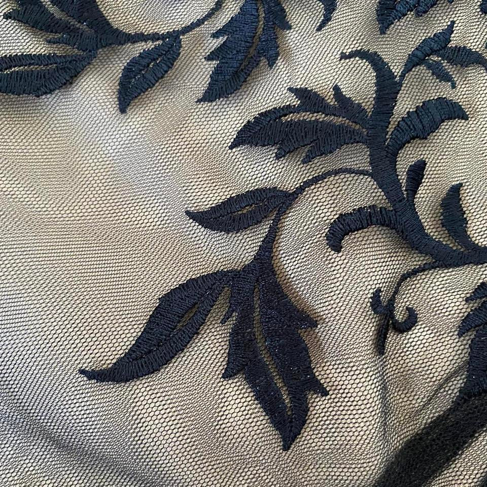 Black & tan lace evening dress UK 16