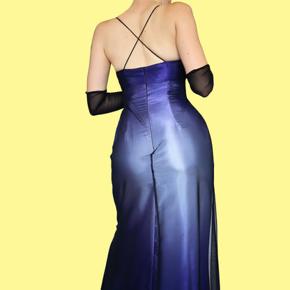 Satin ombré evening dress UK 8
