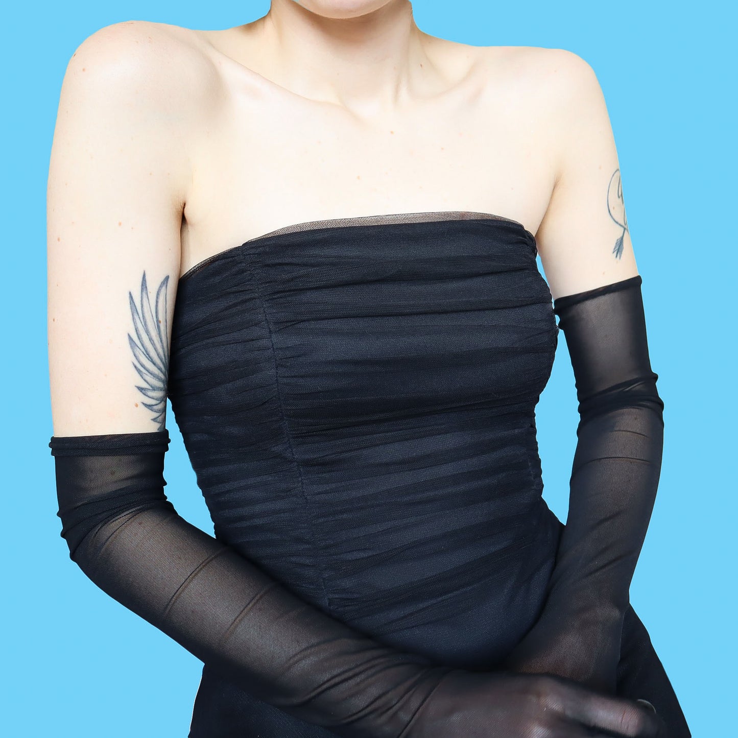 Super cute black strapless midi dress UK S