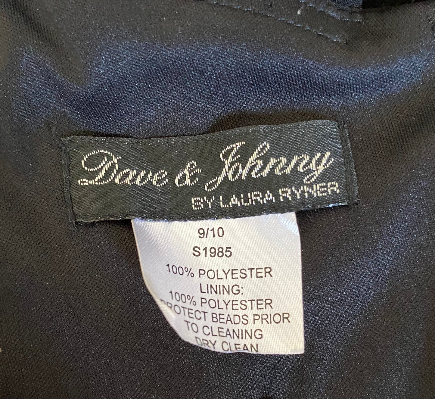 Black stretch beaded open back evening dress UK 12