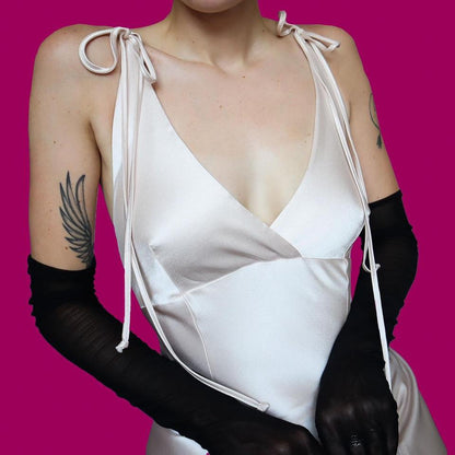 Pink blush satin evening dress UK 12