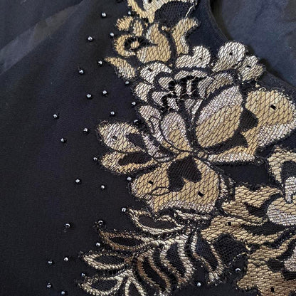 Black open back evening dress UK 10