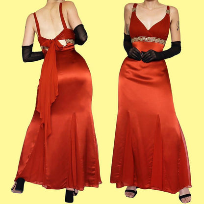 Burnt orange evening dress UK 14