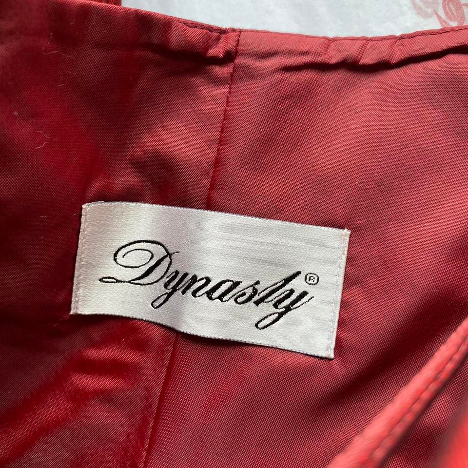 Silky red Dynasty 2 piece skirt & top set UK 10