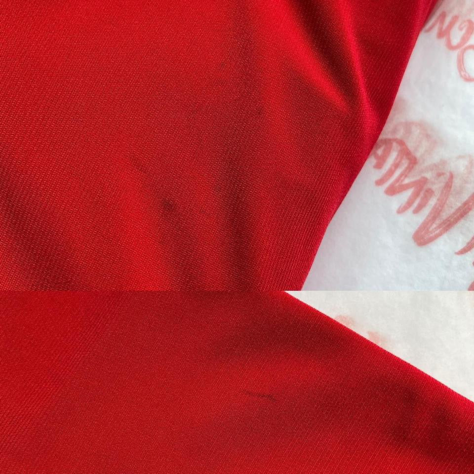 Red beaded low back evening dress UK 12