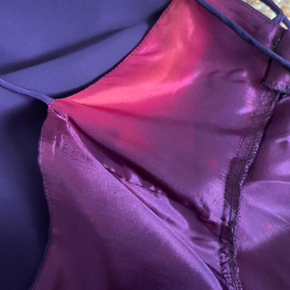 Purple open back evening dress UK 10