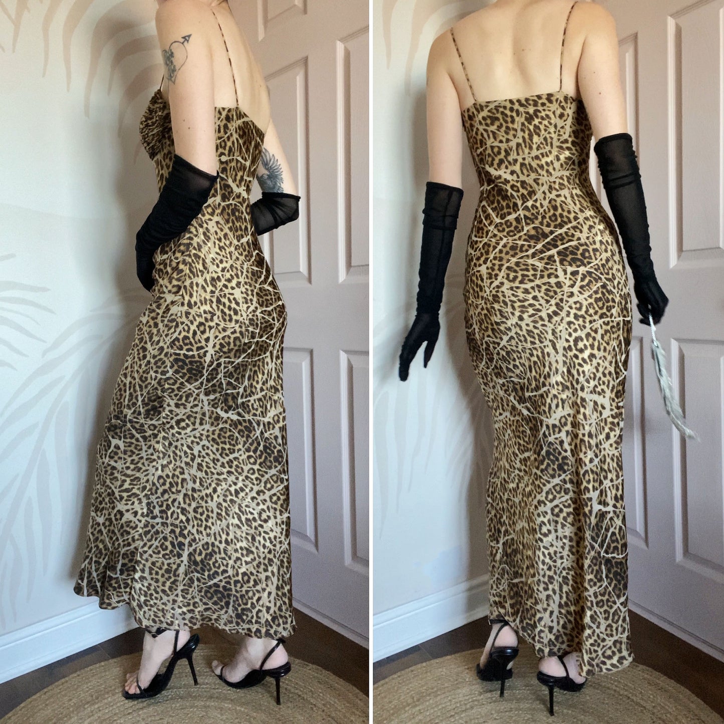 Dusk leopard print evening dress UK 10
