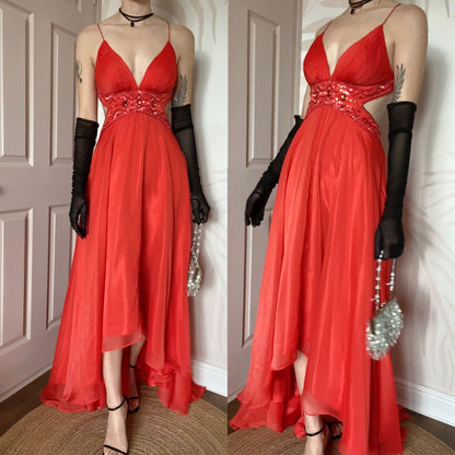 Orange Dave & Johnny open back gown UK 10