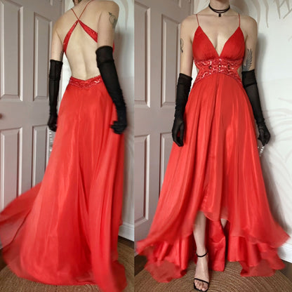 Orange Dave & Johnny open back gown UK 10