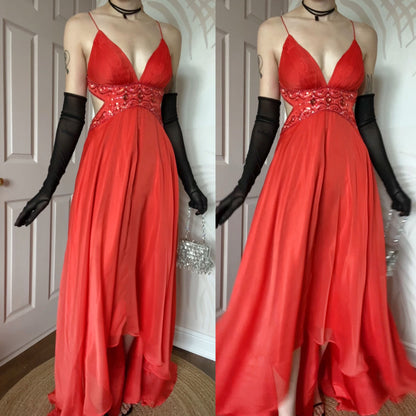 Orange Dave & Johnny open back gown UK 10