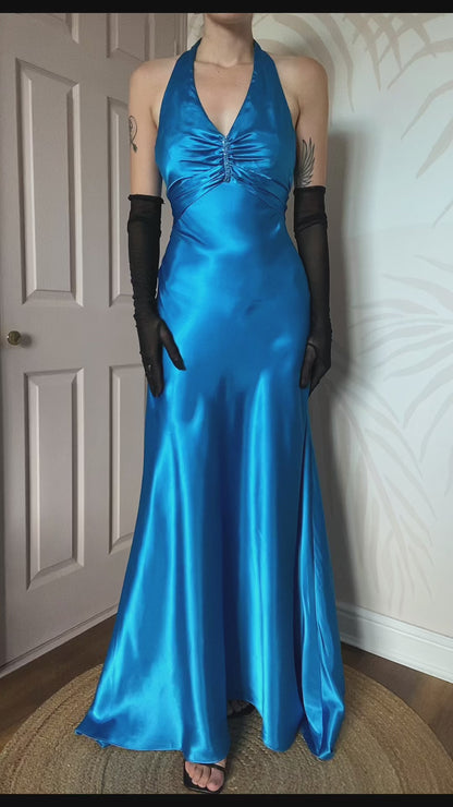 Zum Zum sapphire open back evening prom dress UK 12