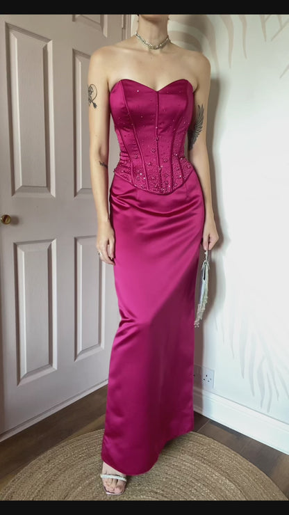 Hilary Morgan pink 2 piece prom set UK 12
