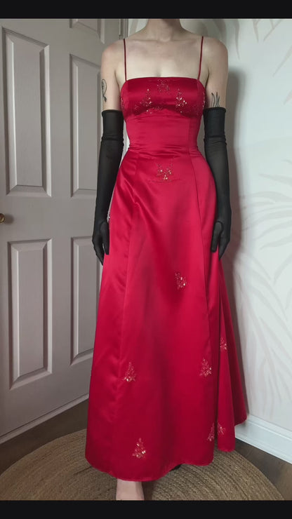 Red Morgan & Co A-line lace back prom dress UK 10