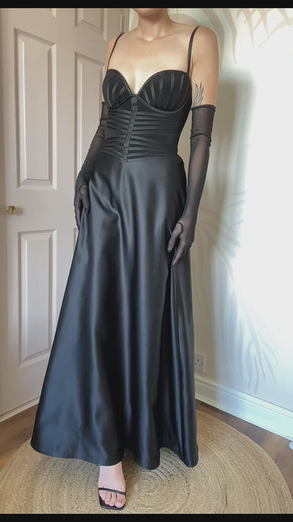 Designer Tadashi black evening dress UK 10