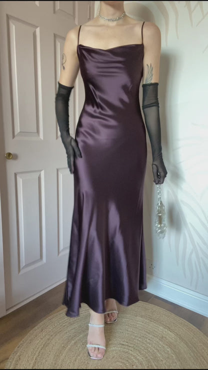 Monsoon maroon silky slip dress UK 8