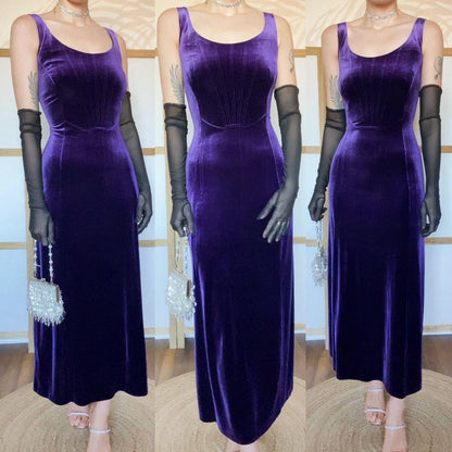 Laura Ashley purple stretch dress UK 16-18