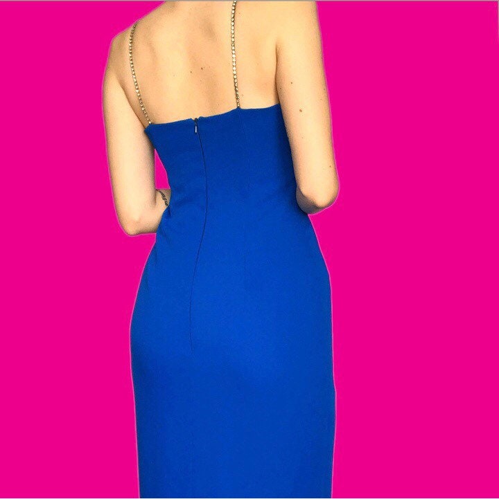 Stunning royal blue maxi dress with diamanté strap detailing UK 10 - Free UK shipping