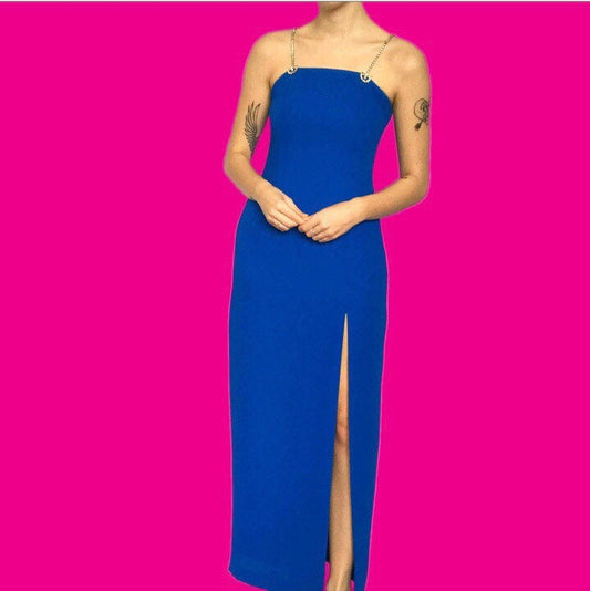 Stunning royal blue maxi dress with diamanté strap detailing UK 10 - Free UK shipping