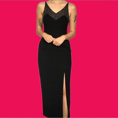Beautiful black fitted principles maxi evening dress UK 10