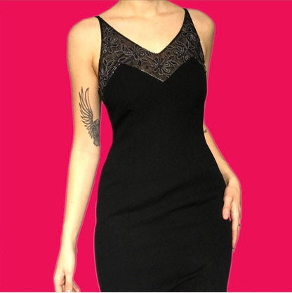 Beautiful black fitted principles maxi evening dress UK 10