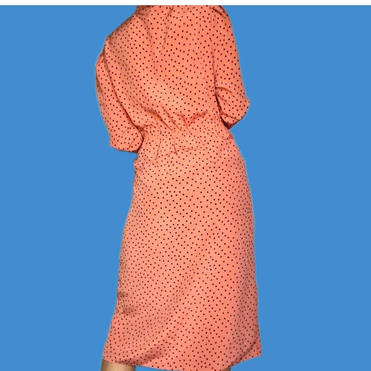 Vintage peachy dot print shirt dress UK 14