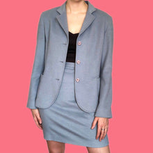 Load image into Gallery viewer, Stunning dusky blue super soft 2 piece suit UK 10
