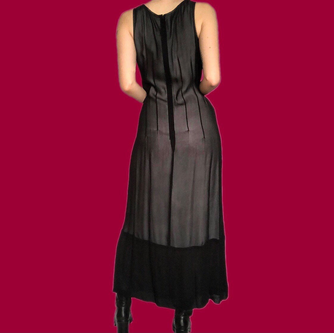 Stunning gothic vintage black 2 piece dress/jacket suit set UK 10