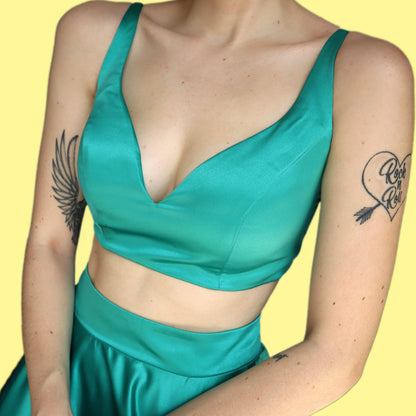 Absolutely stunning turquoise 2 piece top/skirt set UK S