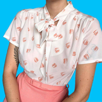 Super cute vintage peach 2 piece cardigan/dress set UK 12