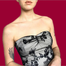 Load image into Gallery viewer, Beautiful lace 2 piece corset/skirt suit set UK 10 EU 38
