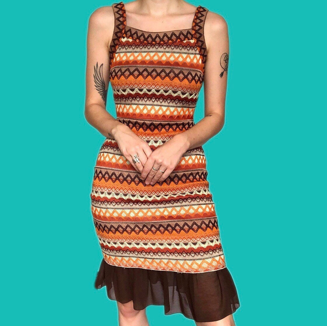 Super cute striped colourful print stretch mini dress UK S