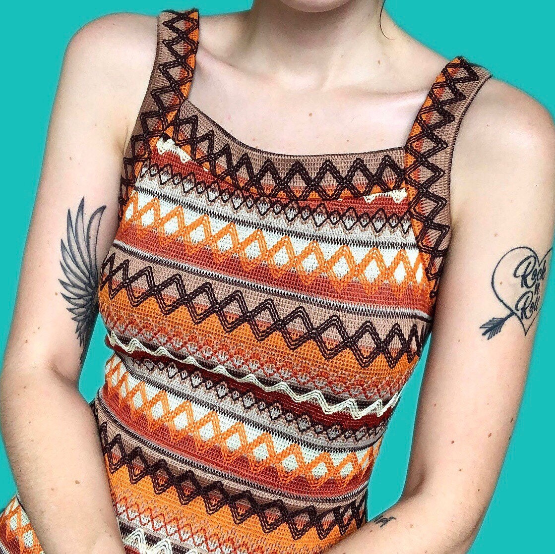 Super cute striped colourful print stretch mini dress UK S